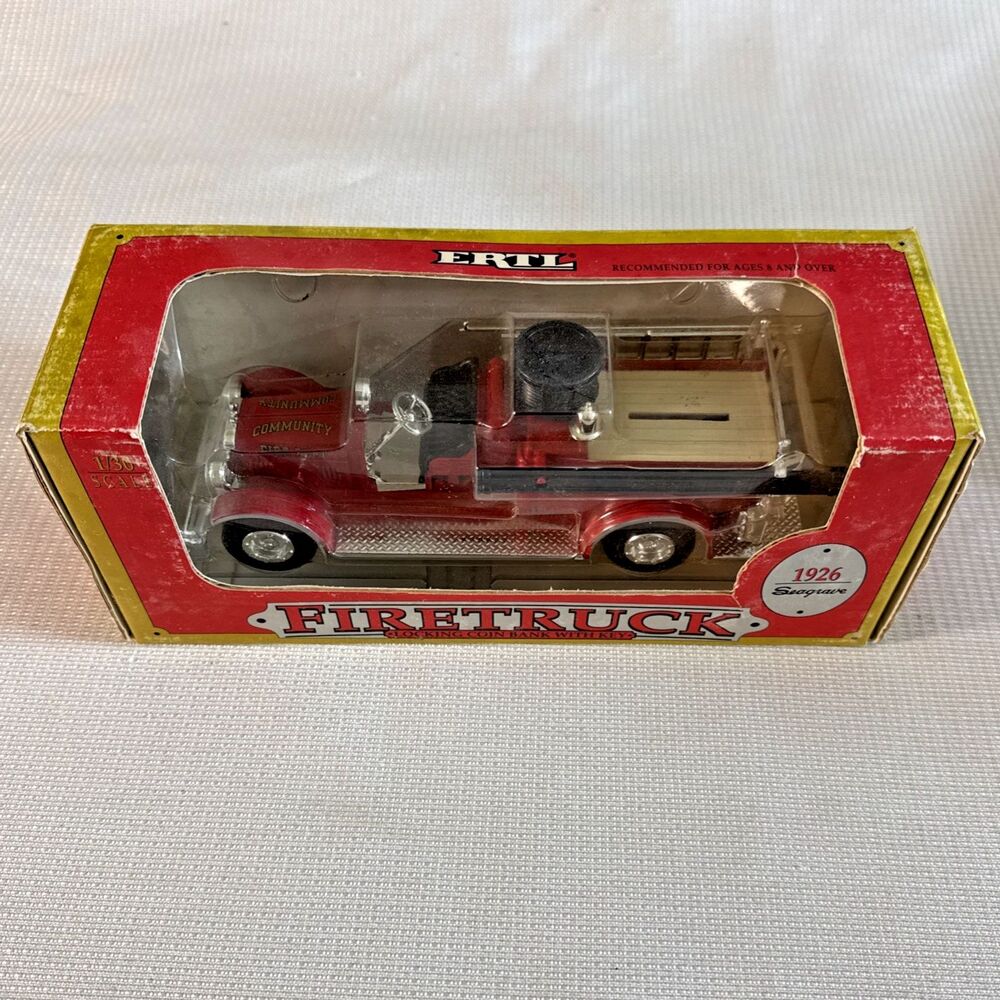 Rare ERTL 1926 Seagrave Fire Truck Bank #3776 - 1/30 Scale - New in Box